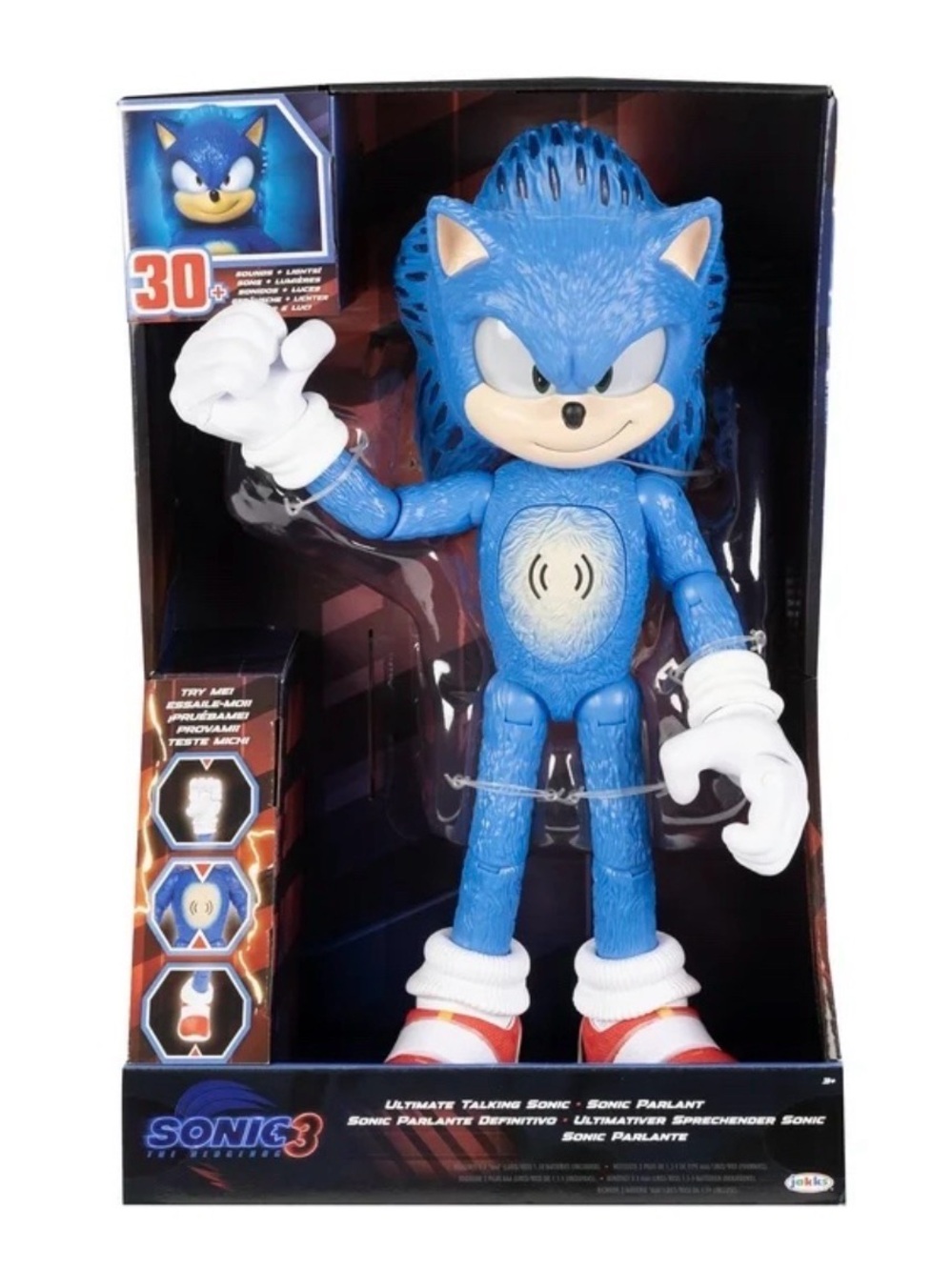 🆕 Sonic The Hedgehog 3 Ultimate Talking Sonic 12” Figure With Lights & 30+Sounds